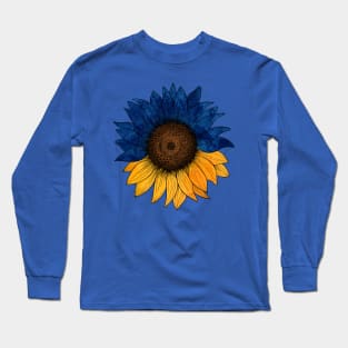 Support Ukraine Sunflower Blue Gold Colors Long Sleeve T-Shirt